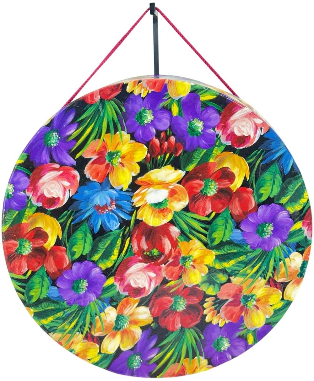 Tricoastal Design Floral Round Hat Box Storage Box 16" Hanging Lid